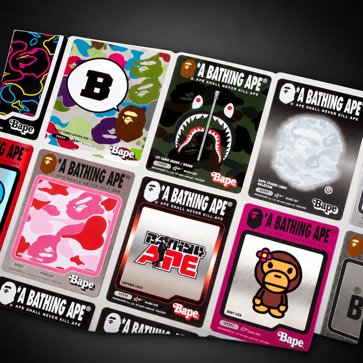 BAPE Trading Card Pack #01 – example cards