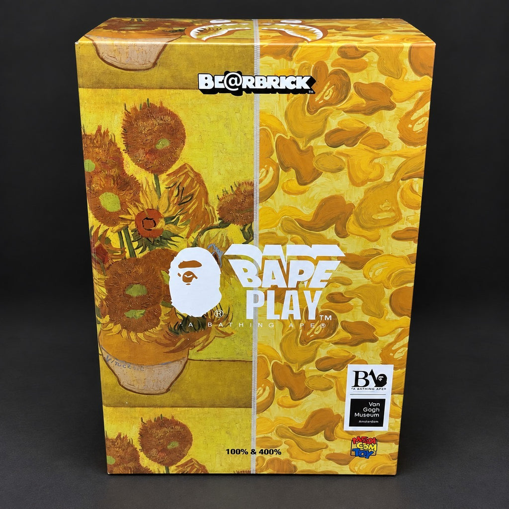 BE@RBRICK BAPE x Van Gogh Museum Sunflowers Shark – Vorderseite der Box, BAPE PLAY