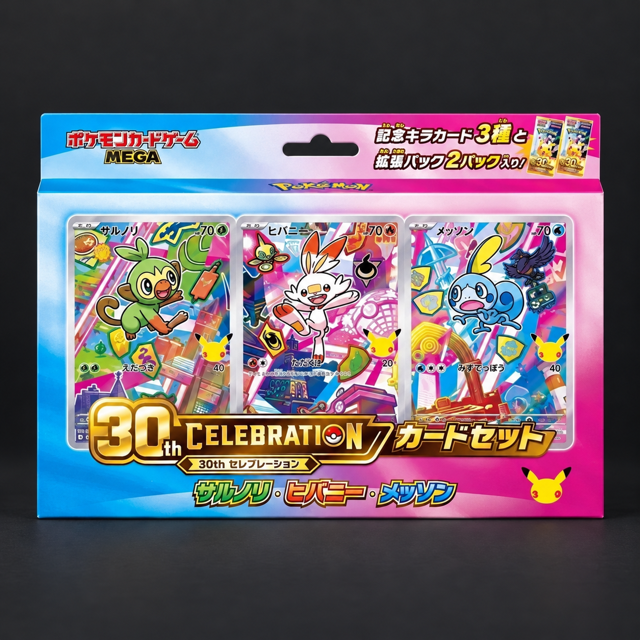 Pokémon 30th CELEBRATION card set – Galar box with Grookey, Scorbunny and Sobble